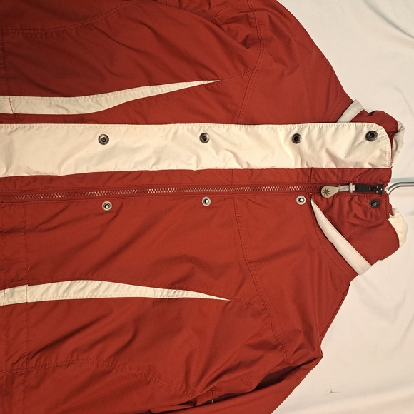 Columbia Jacket Red And White WINTER Coat With Hood Women's Size XL - Picture 5 of 13